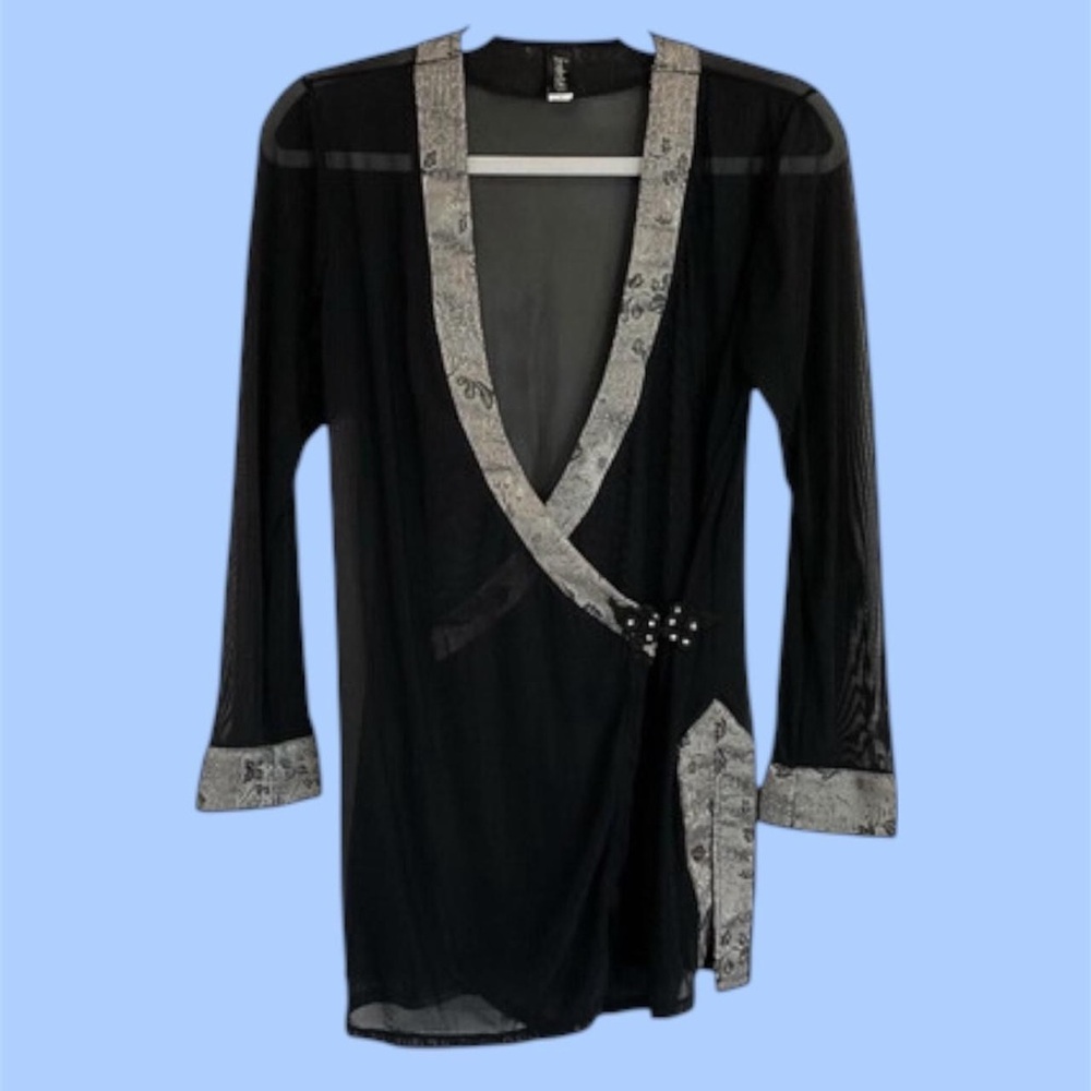 Frederick’s of Hollywood y2k Sheer Wrap Top